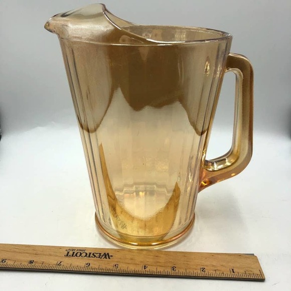 Vintage Orange Carnival Glass Pitcher with Handle - Picture 9 of 10